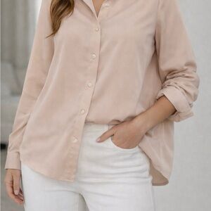 Chic Beige Button-Down Shirt